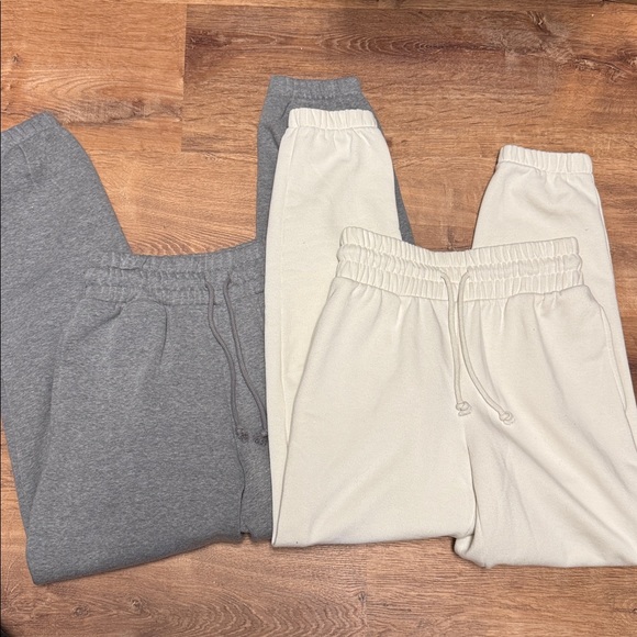 wild fable Pants - Gray and Off White High Waist Sweatpants Joggers 2 sweatpant combo XS